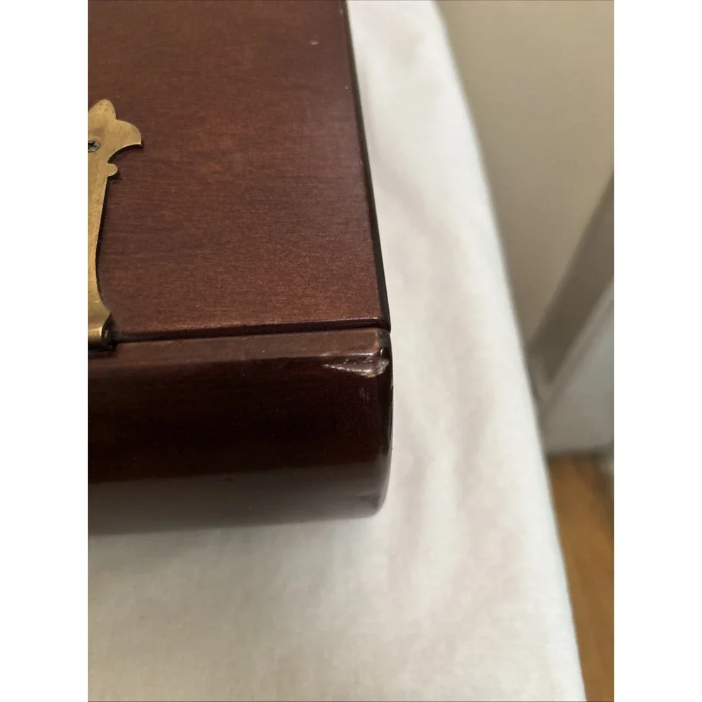 VTG 1991 The Bombay Company Book Box Mahogany Wood Hinged Large 14x11.5x3.5